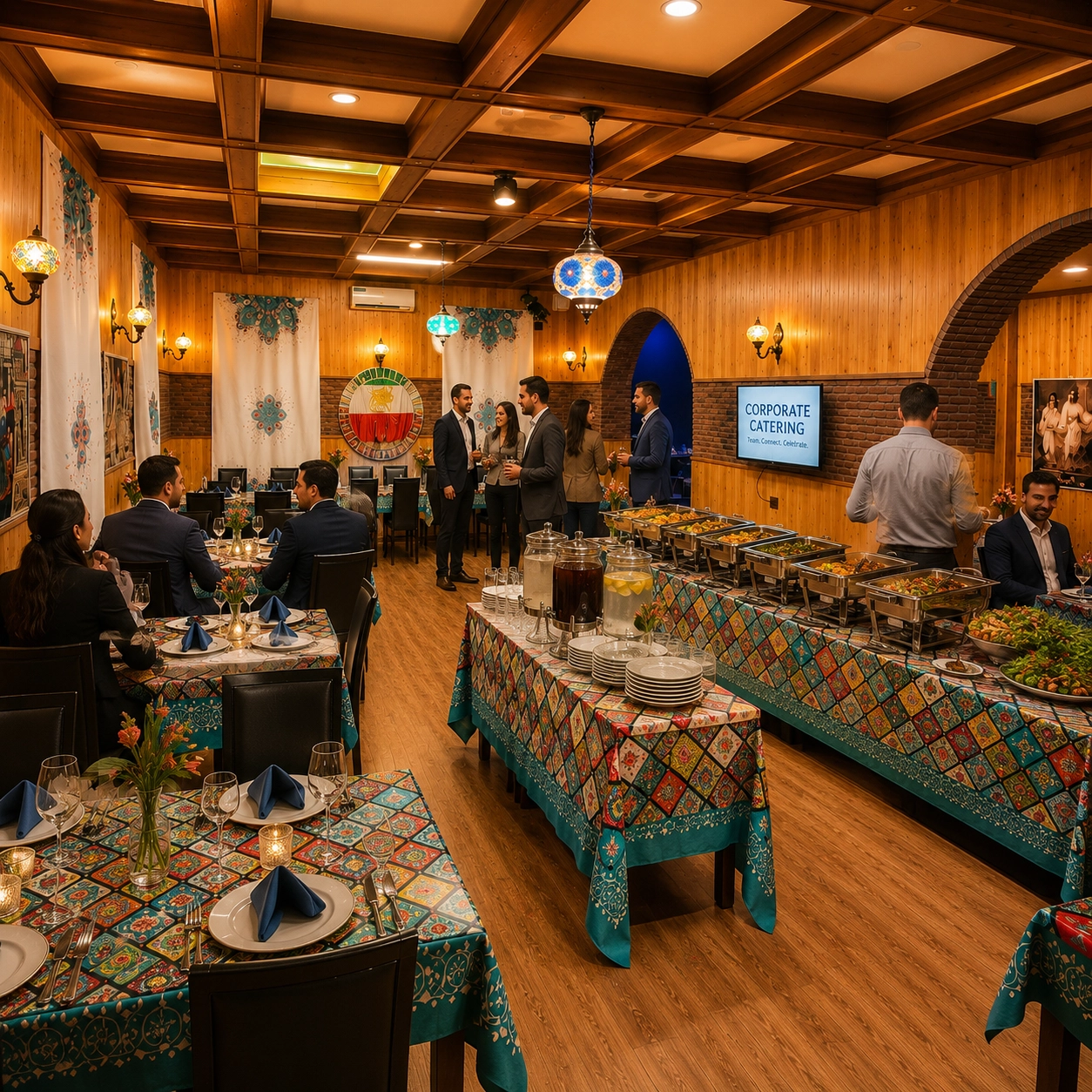 Persian catering setup for a corporate event in Tbilisi